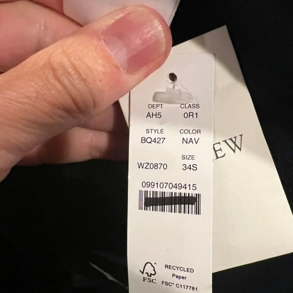 J.Crew $298 Crosby Classic Fit Suit Jacket Italian Chino Navy 34S BQ427 - Picture 13 of 14